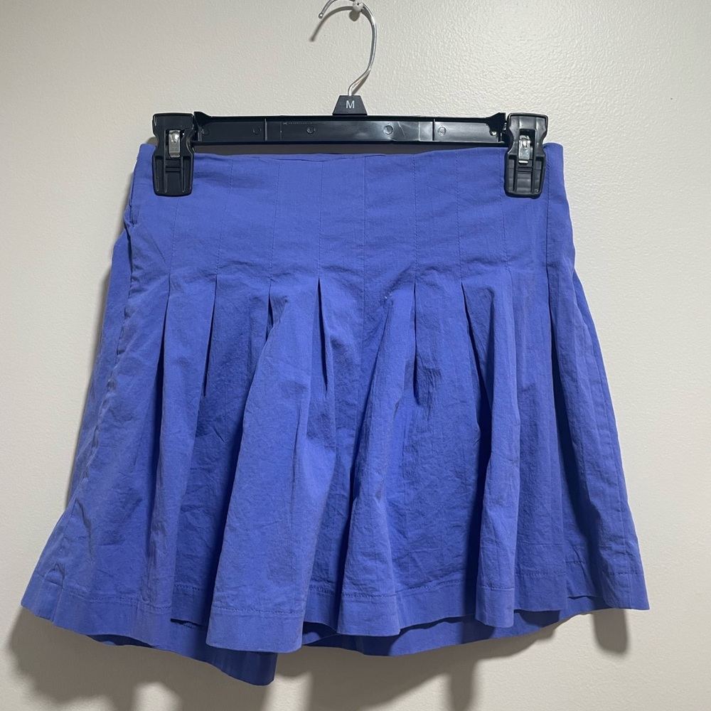 Blue Pleated Women's Shorts